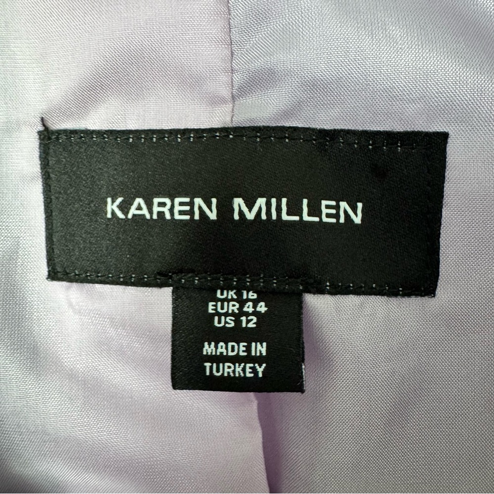 Karen Millen Wool Blend Asymmetric Sleeveless Jacket Vest Size 12 Lavender - Picture 6 of 16